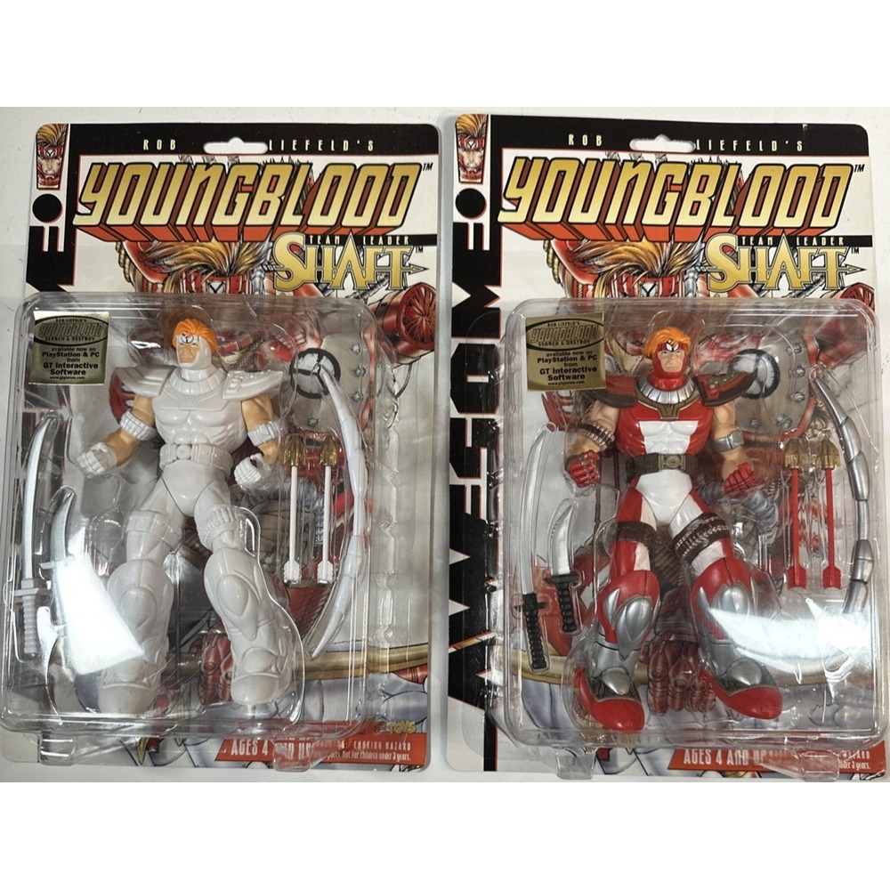 McFarlane Youngblood Team Leader Shaft Red & White Action Figure Set 1997